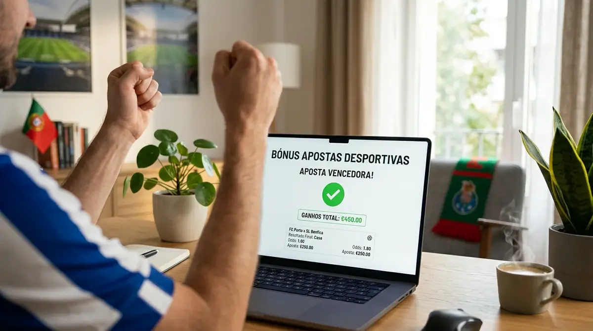 Representação visual de bónus e promoções nas casas de apostas portuguesas