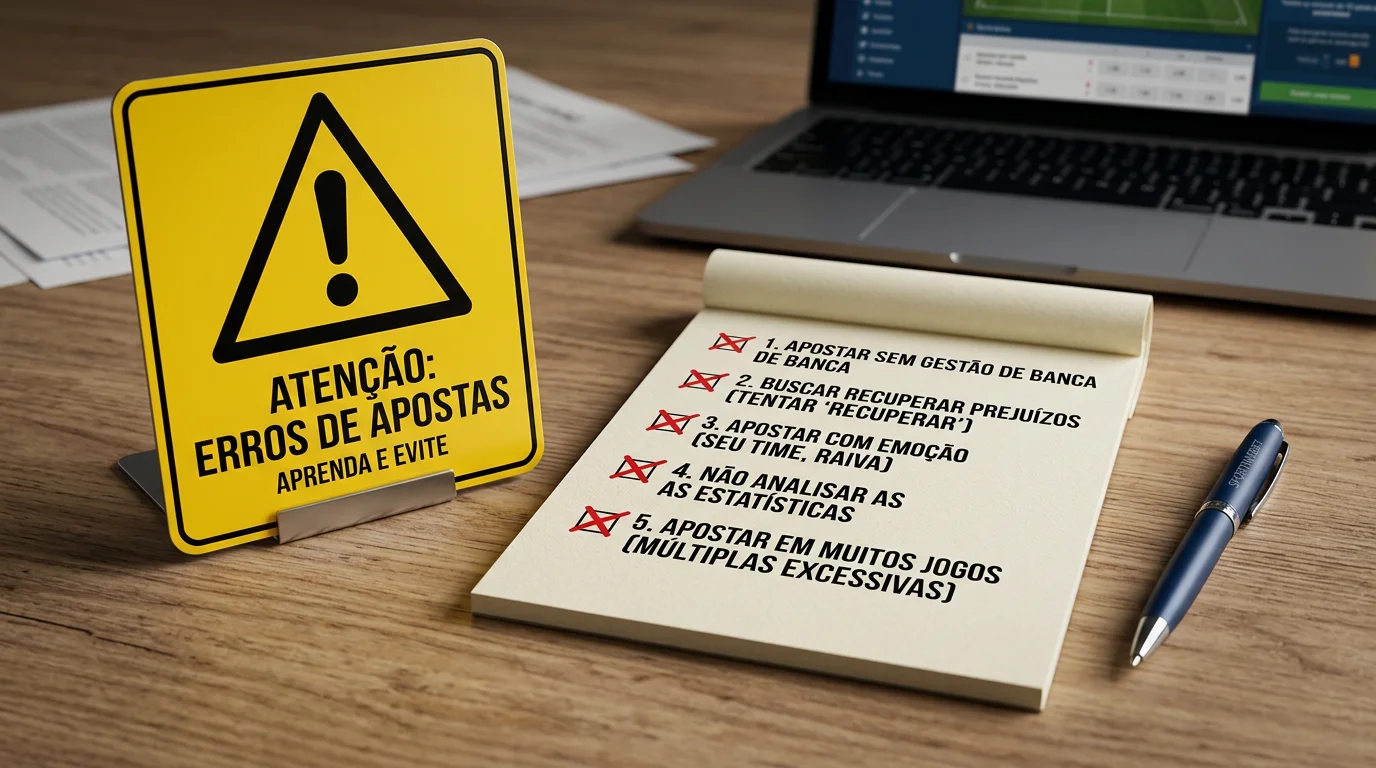 Sinal de alerta amarelo sobre uma lista de verificação